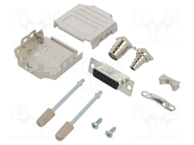 D-Sub, PIN: 15, fêmea, simples, solda, com cabo, .