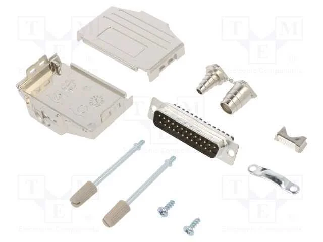 D-Sub, PIN: 25, macho, simples, terminal parafusa.