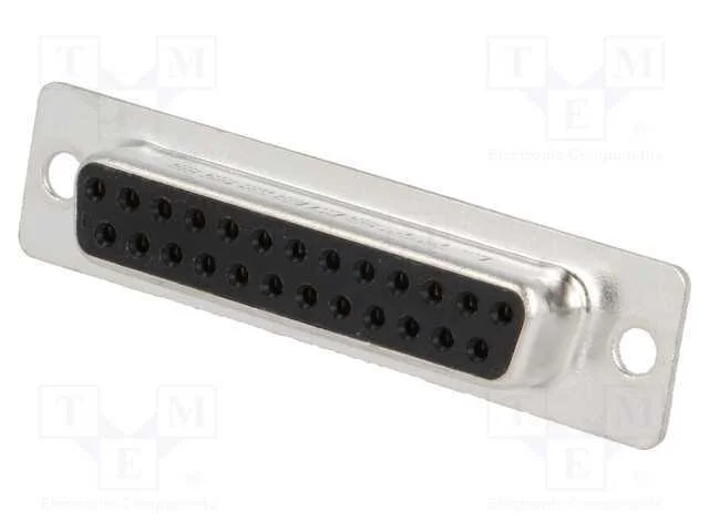 D-Sub, PIN: 25, ficha, fêmea, com cabo, solda, 5A.