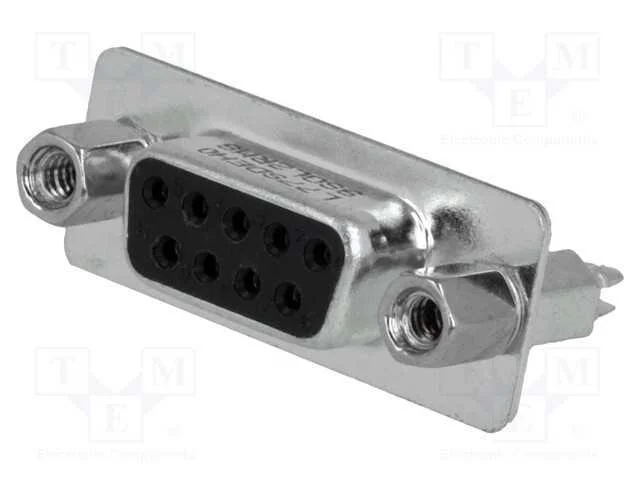 D-Sub, PIN: 9, tomada, fêmea, para PCB,trinco PCB.