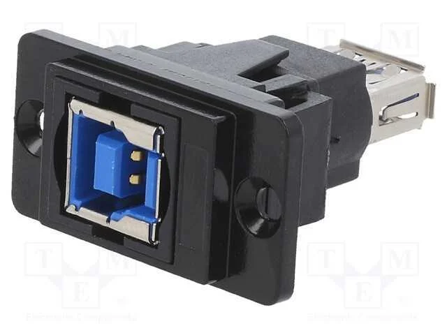 Conector, Usb a Tomada,Usb B Tomada, Dualslim, Usb 3.0, Dourado
