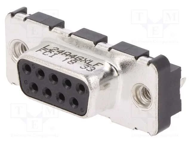 D-Sub, PIN: 9, tomada, fêmea, para PCB,trinco PCB.