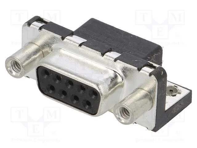 D-Sub, PIN: 9, tomada, fêmea, para PCB,trinco PCB.