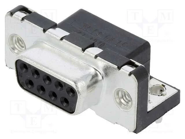 D-Sub, PIN: 9, tomada, fêmea, para PCB,trinco PCB.