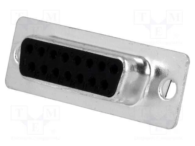 D-Sub, PIN: 15, ficha, fêmea, com cabo, solda, Co.
