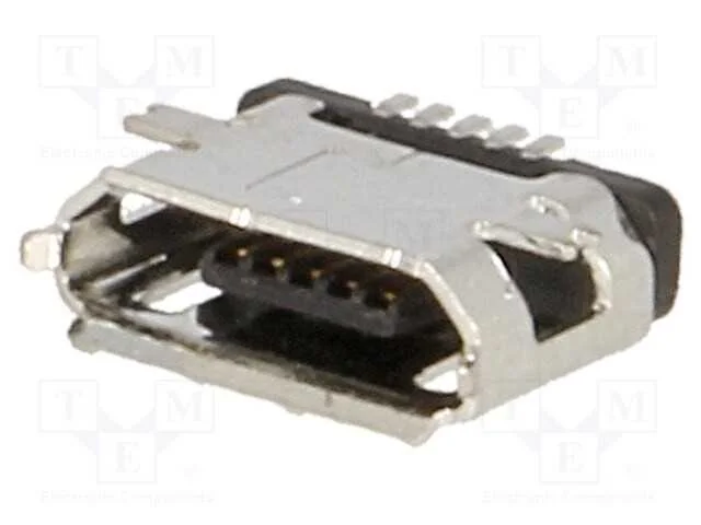 Tomada, Usb B Micro, Smt, Pin: 5, Usb 2.0, Niquelado,Dourado, 1,8a