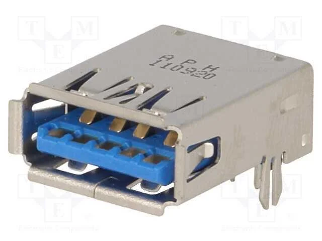 Tomada, USB A, para PCB,trinco PCB, THT, angulare.