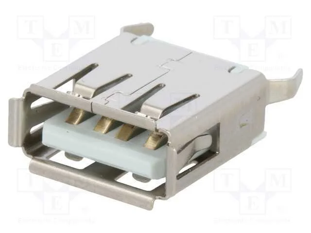 Tomada, Usb A, para Pcb, Tht, Pin: 4, Simples, Usb 2.0, 1a, 30v