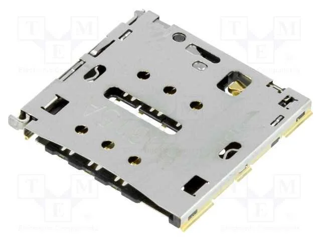 Conector: para Cartões, Micro Sim, Sem Gaveta, Smt, Dourado, Pin: 6