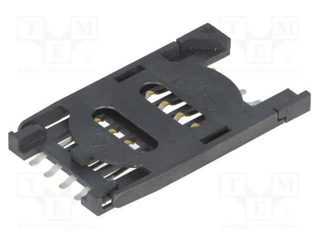 Conector: para cart&otilde;es, SIM, com pega articulada,.