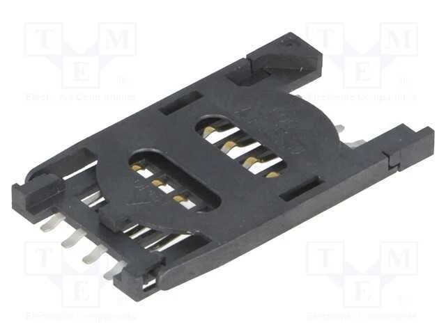 Conector: para cart&otilde;es, SIM, com pega articulada,.