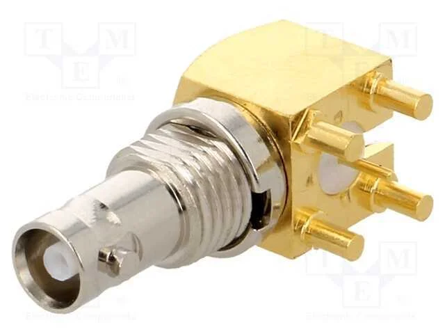 Tomada, Micro BNC, fêmea, angulares 90, 75O, THT,.