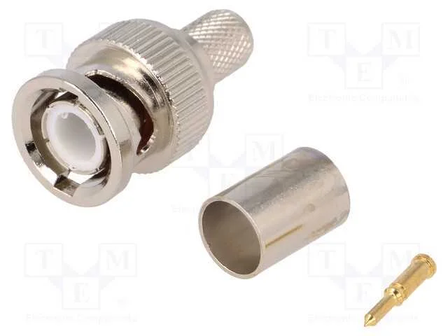 Ficha, Bnc, Macho, Simples, 75o, Rg6, Cerrar, com Cabo, Dourado