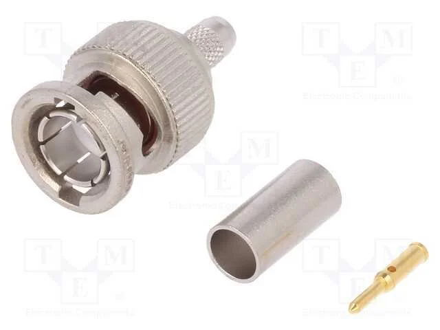 Ficha, Bnc, Macho, Simples, 75o, Cerrar, com Cabo, Ptfe, Dourado