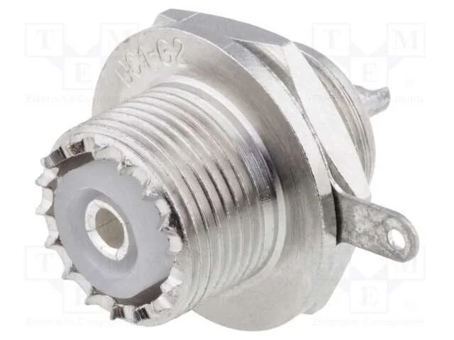Tomada, UHF (SO-239), fêmea, simples, solda, poli.