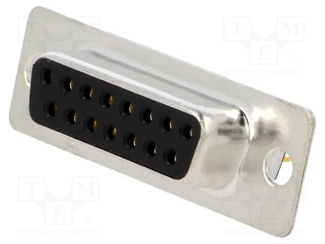 D-Sub, PIN: 15, tomada, fêmea, para PCB, simples,.