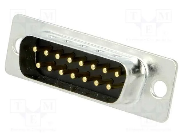 D-Sub, PIN: 15, tomada, macho, para PCB, simples,.