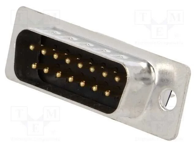 D-Sub, PIN: 15, tomada, macho, para PCB, simples,.