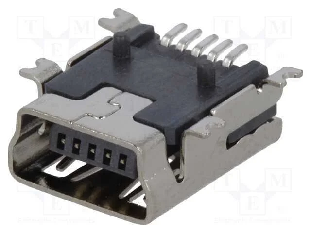 Tomada, Usb B Mini, para Pcb, Smt, Pin: 5, Horizontais, Usb 2.0