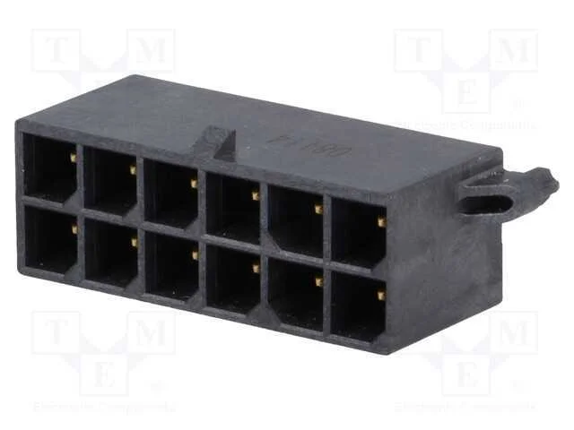 Tomada, Fio-Placa, Macho, Mega-Fit, 5,7mm, Pin: 12, Ul94v-0, 23a