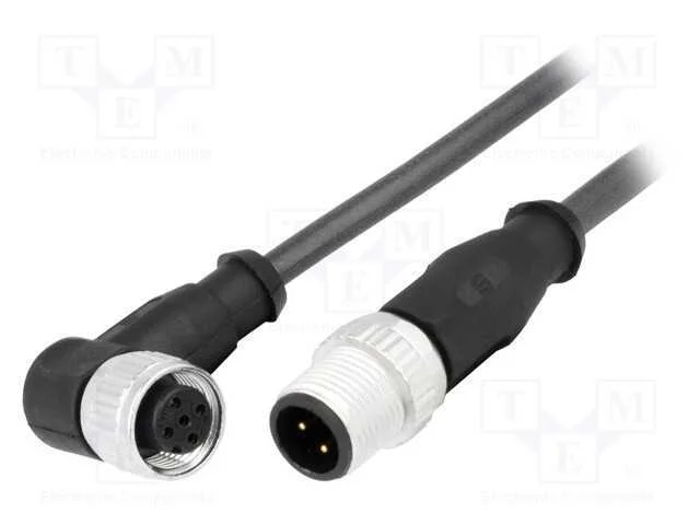Cabo para Sensores/Automatização, Pin: 4, M12-M12, 1m, Pino, Pino