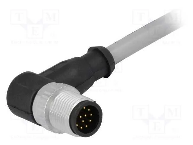 Ficha, M12, Pin: 12, Macho, Código A-Devicenet / Canopen, 5m, Fios