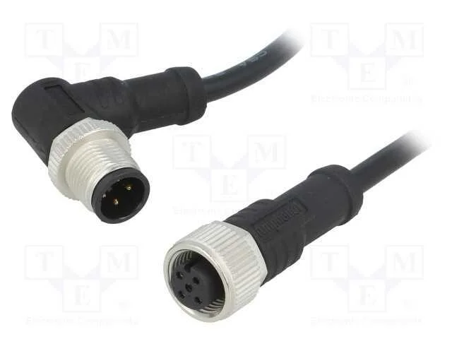Cabo para Sensores/Automatização, Pin: 4, M12-M12, 1m, Pino, Pino