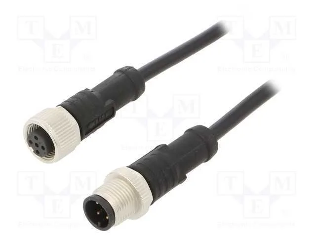 Cabo para Sensores/Automatização, Pin: 4, M12-M12, 1m, Pino, Pino