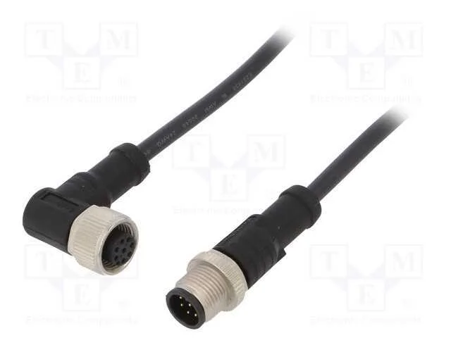 Cabo para Sensores/Automatização, Pin: 8, M12-M12, 1m, Pino, Pino
