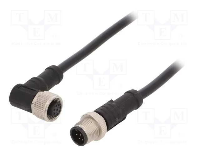 Cabo para Sensores/Automatização, Pin: 8, M12-M12, 1m, Pino, Pino