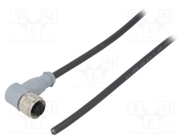 Ficha, M12, Pin: 4, Fêmea, Código A-Devicenet / Canopen, 2m, Fios