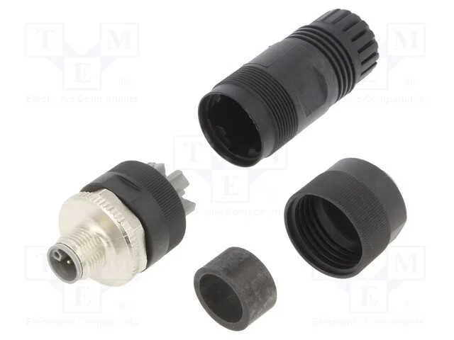 Ficha, M12, Pin: 5, Macho, Código L-Power, com Cabo, Ip67, Simples