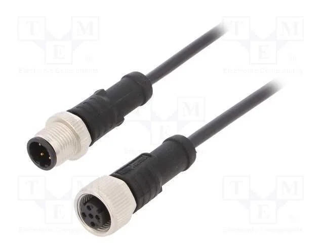 Cabo: Paras Sensores/Automatização, Pin: 4, M12-M12, 1m, Pino, Pino