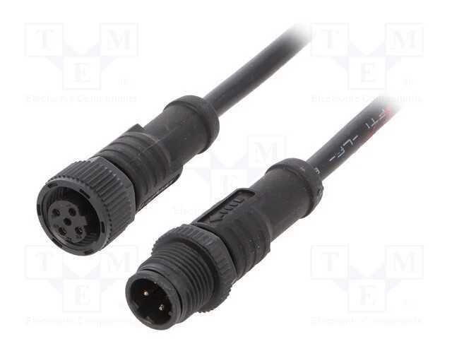 Cabo para Sensores/Automatização, Pin: 4, M12-M12, 1m, Pino, Pino