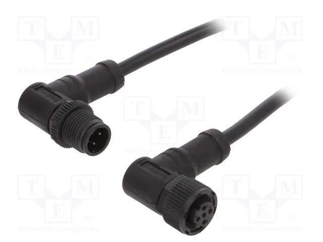 Cabo para Sensores/Automatização, Pin: 4, M12-M12, 1m, Pino, Pino