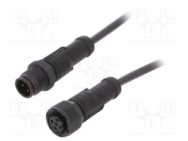 Cabo para Sensores/Automatização, Pin: 4, M12-M12, 1m, Pino, Pino