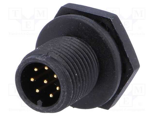 Tomada, M12, Pin: 8, Macho, Código A-Devicenet / Canopen, Solda