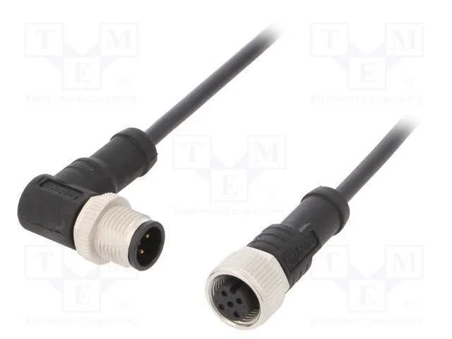 Cabo para Sensores/Automatização, Pin: 4, M12-M12, 1m, Pino, Pino