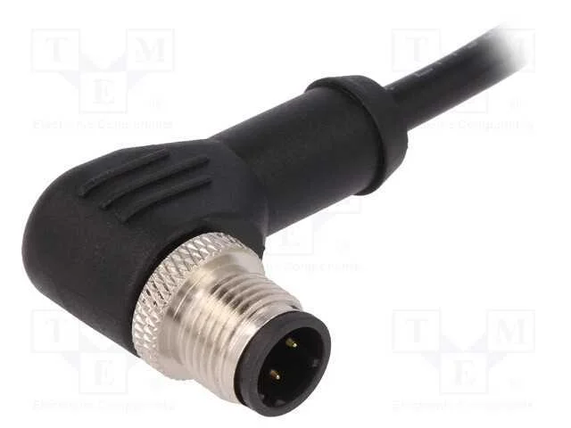 Ficha, M12, Pin: 4, Macho, Código D-Ethernet, Ip67, 250v, 4a, Fios