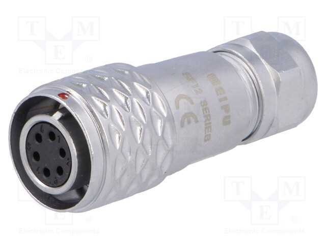 Ficha, SF12, fêmea, PIN: 6, IP67, 4÷6,5mm, 5A, so.