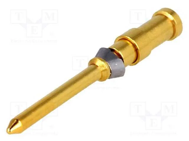 Contacto, macho, liga em cobre, dourado, 1mm2, 18.