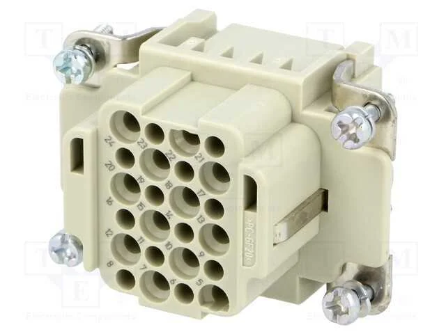 Conector: HDC, fêmea, Han DD, PIN: 24, 24+PE, tam.