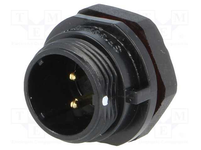 Tomada, SP13, macho, PIN: 2, IP68, 13A, solda, pa.