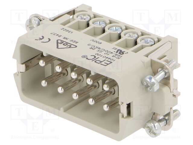 Conector: HDC, macho, EPIC H-A, PIN: 10, 10+PE, t.