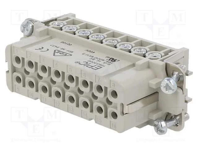 Conector: HDC, fêmea, EPIC H-A, PIN: 16, 16+PE, t.