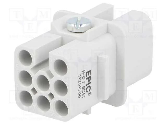 Conector: HDC, fêmea, EPIC H-D, PIN: 8, 7+PE, tam.