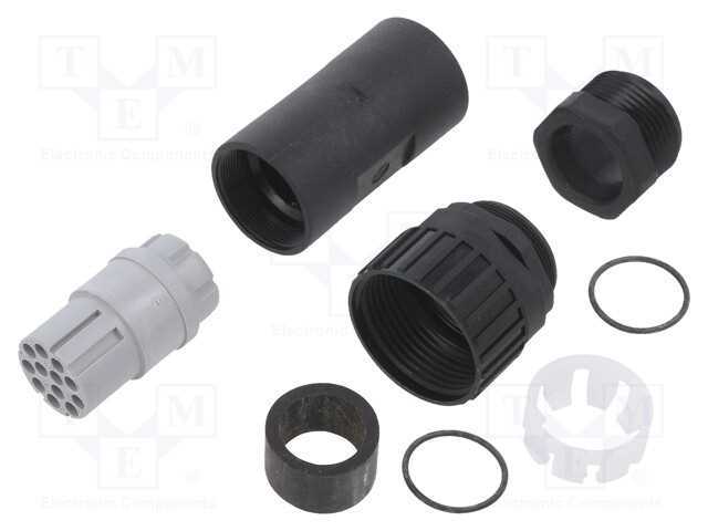 Conector: Din 43651, Ficha, Nr, Fêmea, Pin: 12, Sem Contactos, 5a