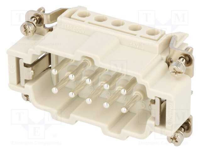 Conector: Hdc, Inserto de Contatos, Macho, S-E, Pin: 10, 10+Pe, 16a