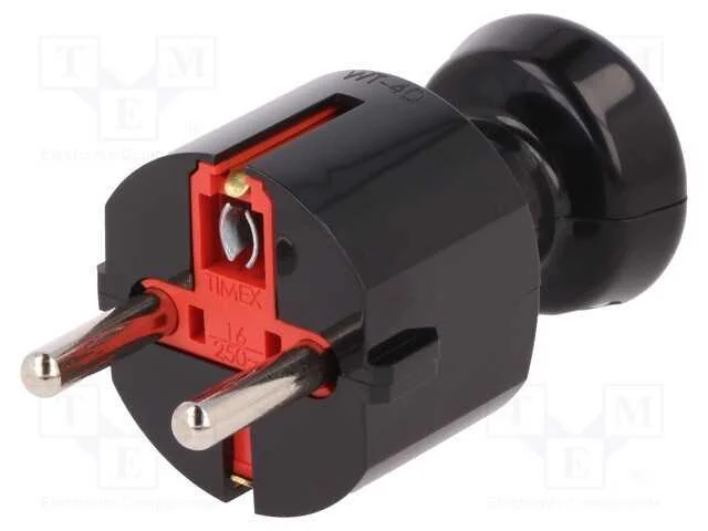 Conector: de Alimenta&ccedil;&atilde;o, Macho, Ficha, 2p+Pe, 250vac, 16a, Preta