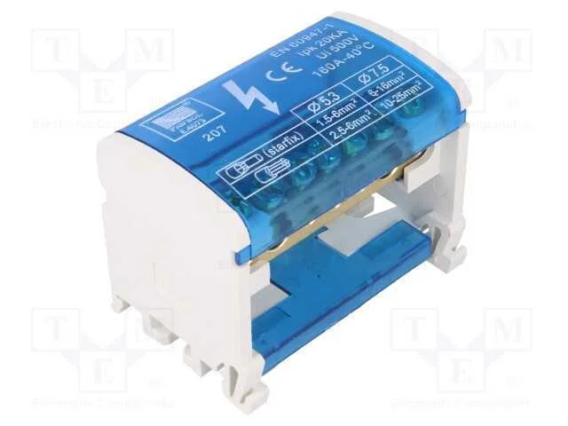 Conector: bloco de distribuição, terminal parafus.